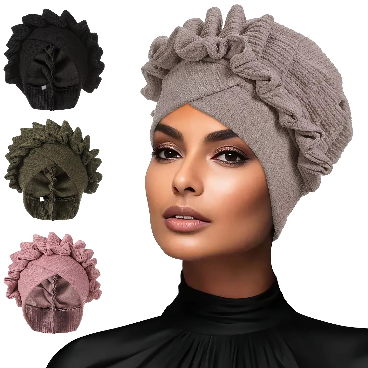 Women Accessories India - Indian Forehead Cross Turban Hat Women