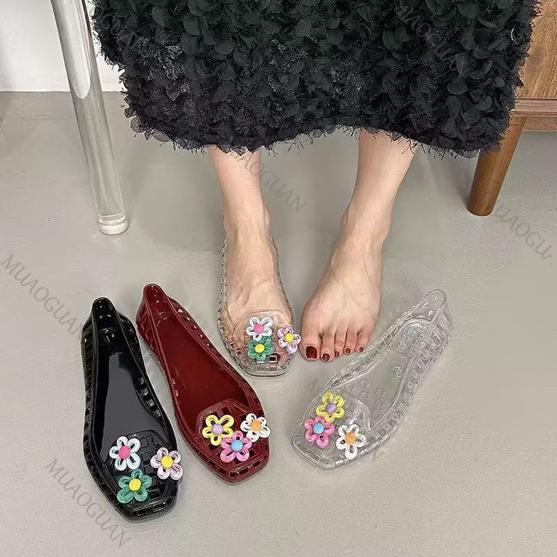 Women Accessories Jewelry - Transparent Crystal dopamine Sandals Causal Flower