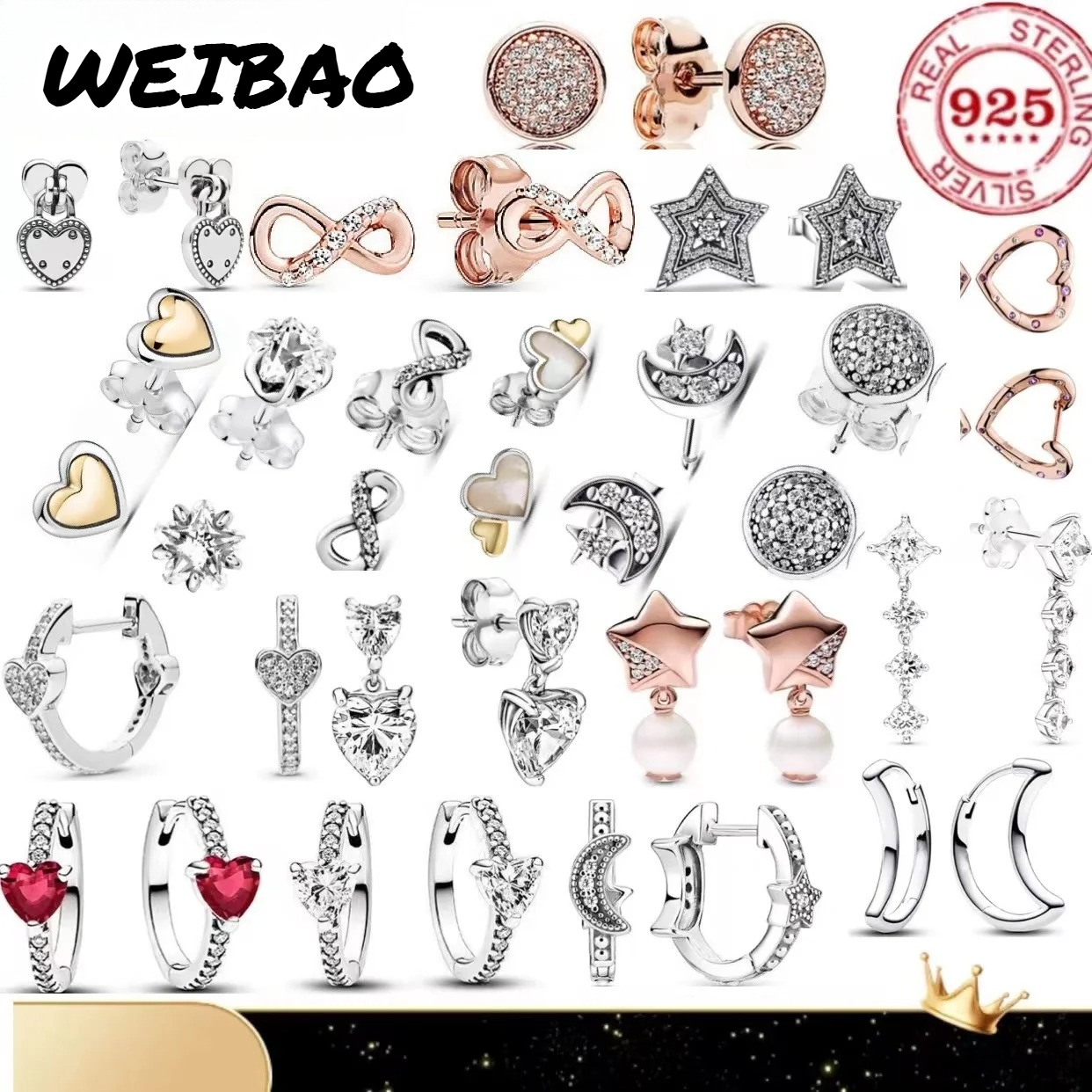 Women Accessories Jewelry - Classic 100%925 pure silver star moon