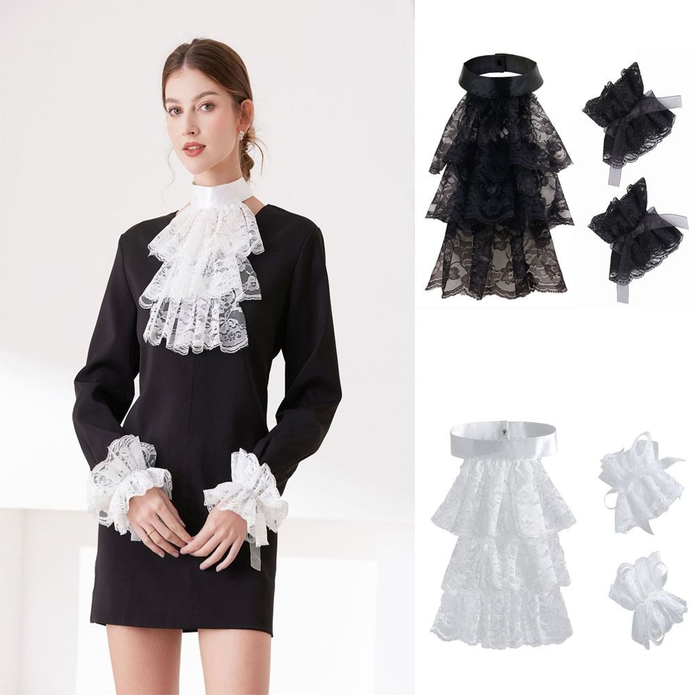 Women'S Victorian Accessories - Vintage Victorian Lace Jabot Collar Detachable