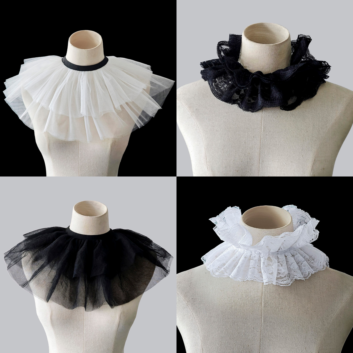 Women'S Victorian Accessories - Efily French Court Style Lace Fake