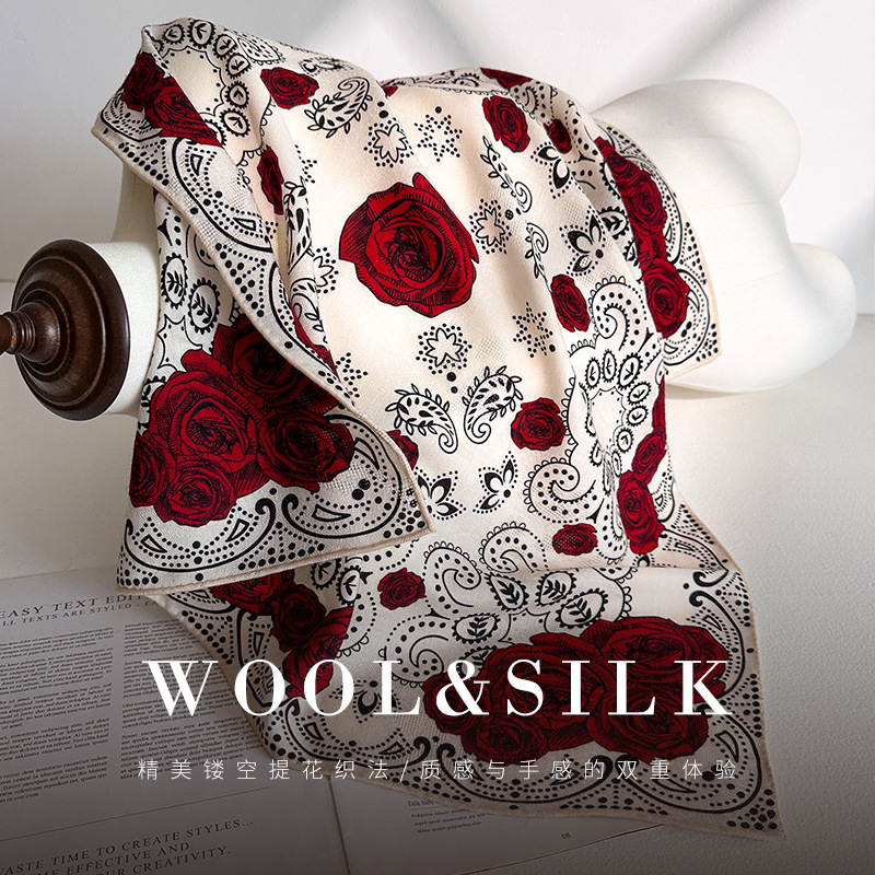 Accessories Brand For Women - Wool Silk Square Scarf for Women