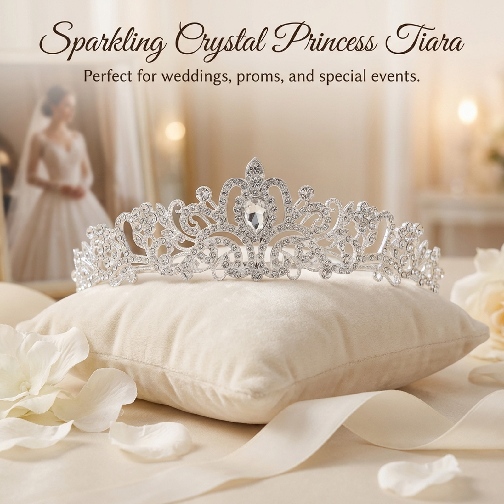 Elegant Bridal Crown Sparkly R - Women Accessories Jewelry incelemesi ve fiyatı