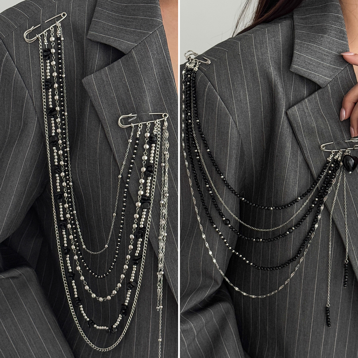 Punk Hip Hop Long Crystal Broo - Women Accessories Jewelry incelemesi ve fiyatı