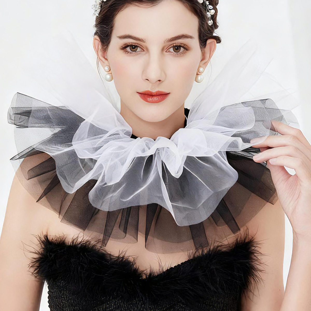 Fashion Tulle Ruffle Collar Fo - Women'S Victorian Accessories incelemesi ve fiyatı