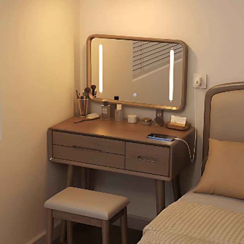 Mirror Desk Vanity Table Stool - Women Accessories Drawer incelemesi ve fiyatı