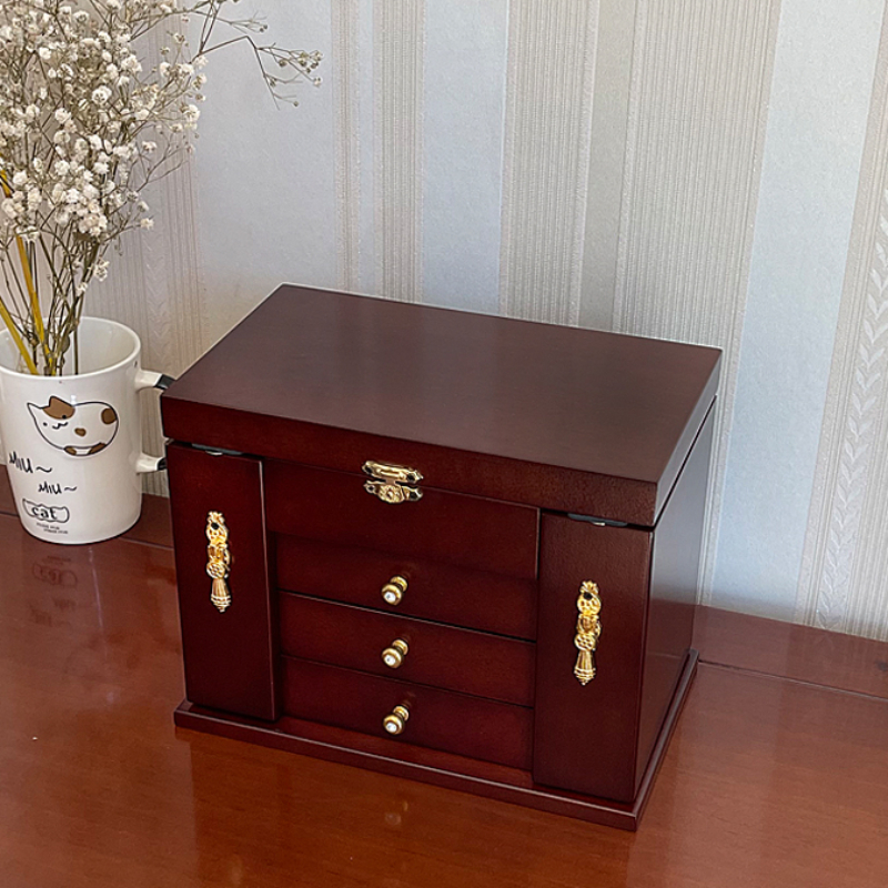 Wood Jewelry Box Velvet Drawer - Women Accessories Drawer incelemesi ve fiyatı