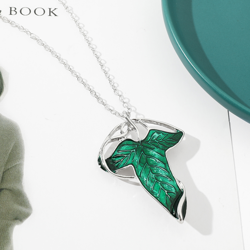 Vintage Green Leaf Pendant Nec - Women Accessories Jewelry incelemesi ve fiyatı