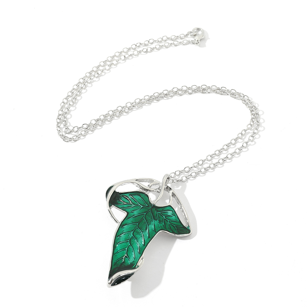 Vintage Green Leaf Pendant Nec - Women Accessories Jewelry incelemesi ve fiyatı