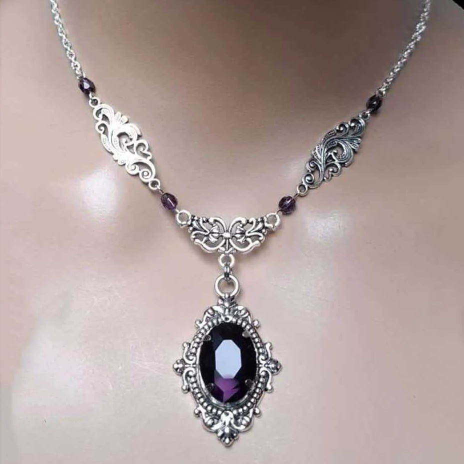 Purple Magic Water Drop Neckla - Women'S Victorian Accessories incelemesi ve fiyatı