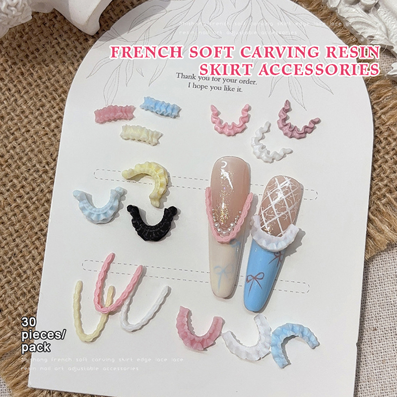30Pcs 3D Resin Nail Art Lace T - Women Accessories Combo Gift incelemesi ve fiyatı