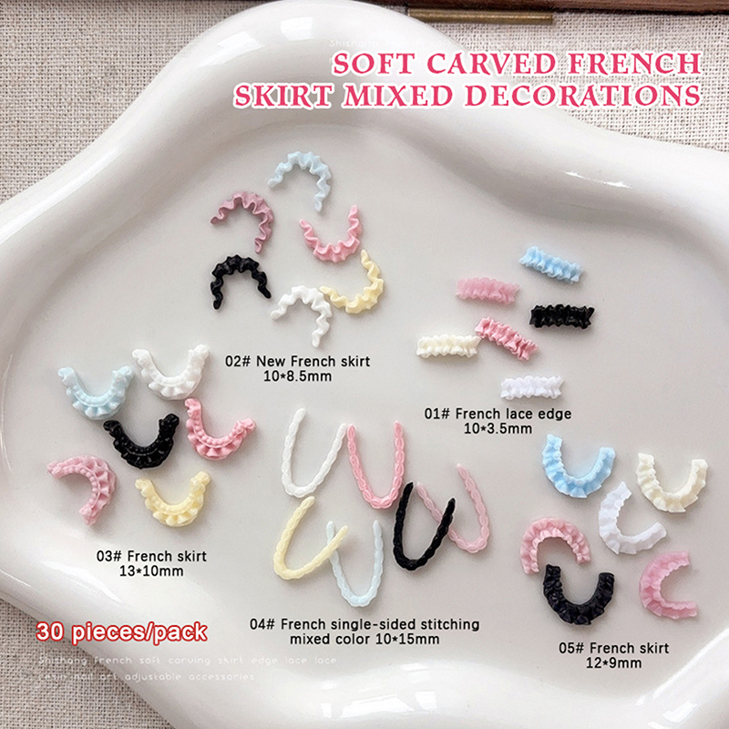 30Pcs 3D Resin Nail Art Lace T - Women Accessories Combo Gift incelemesi ve fiyatı