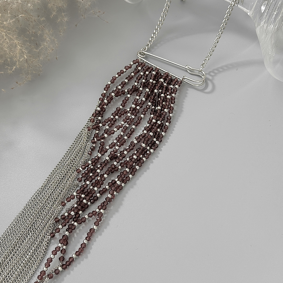 Silver Color Tassel Chain Broo - Women Accessories Jewelry incelemesi ve fiyatı