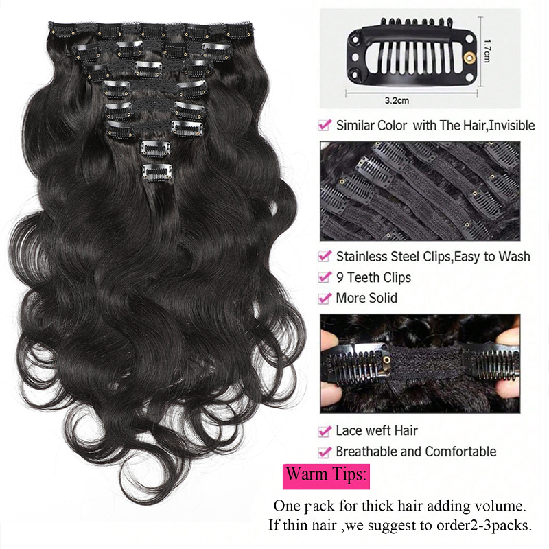 Body Wave Real Human Hair Clip - Women Accessories India incelemesi ve fiyatı