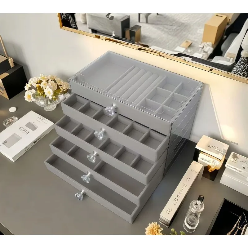 New 7 Layers Gray Jewelry Stor - Women Accessories Drawer incelemesi ve fiyatı