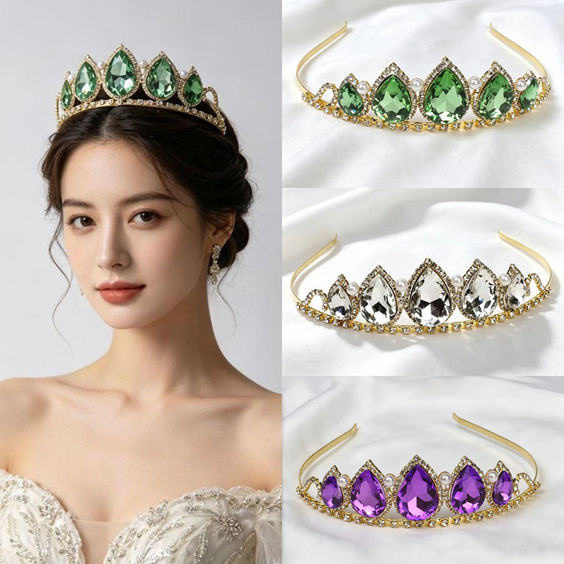 Green Water Drop Rhinestone Cr - Women Accessories Jewelry incelemesi ve fiyatı